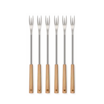 2IN1 FONDUEGABELN WOOD