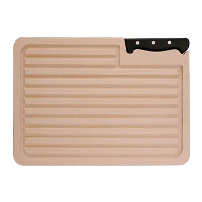 HOLZ BROTBRETT MIT MESSER