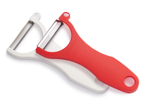 peeler set with 2 different blades in white and red